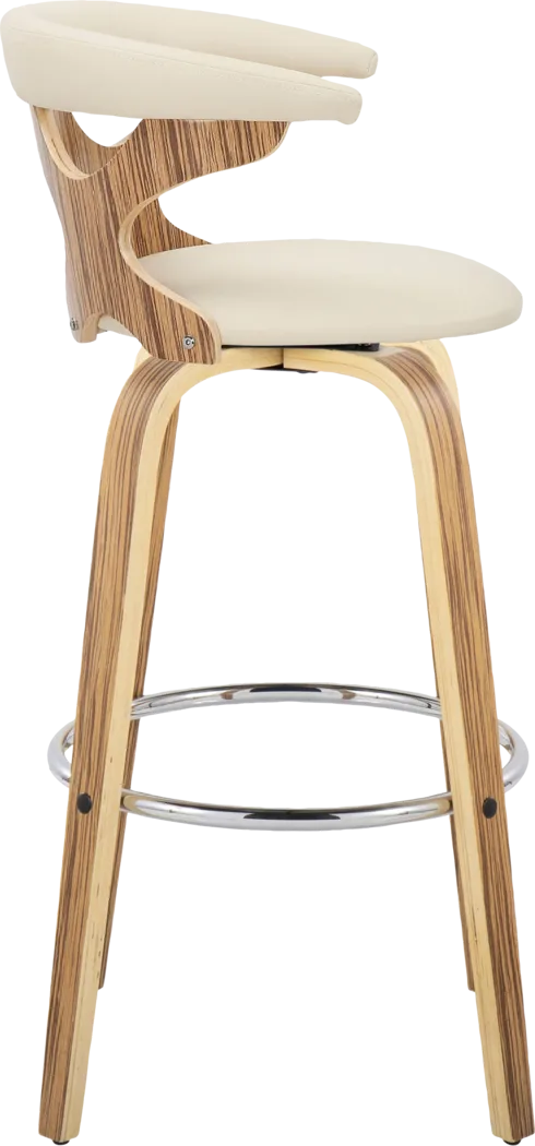 Wyndmoor V Cream Swivel Barstool, Set of 2 - Thumbnail - Image 7