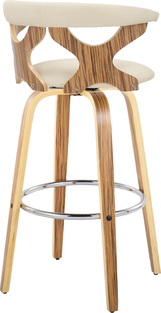 Wyndmoor V Cream Swivel Barstool, Set of 2 - Thumbnail - Image 8