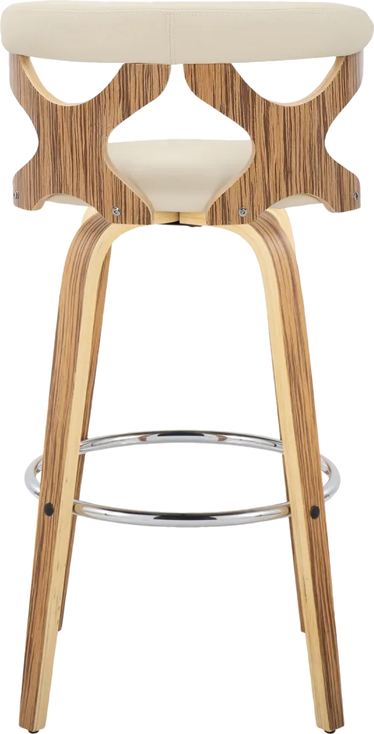 Wyndmoor V Cream Swivel Barstool, Set of 2 - Thumbnail - Image 9