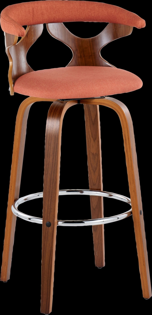 Wyndmoor III Orange Swivel Barstool, Set of 2 - Thumbnail - Image 6