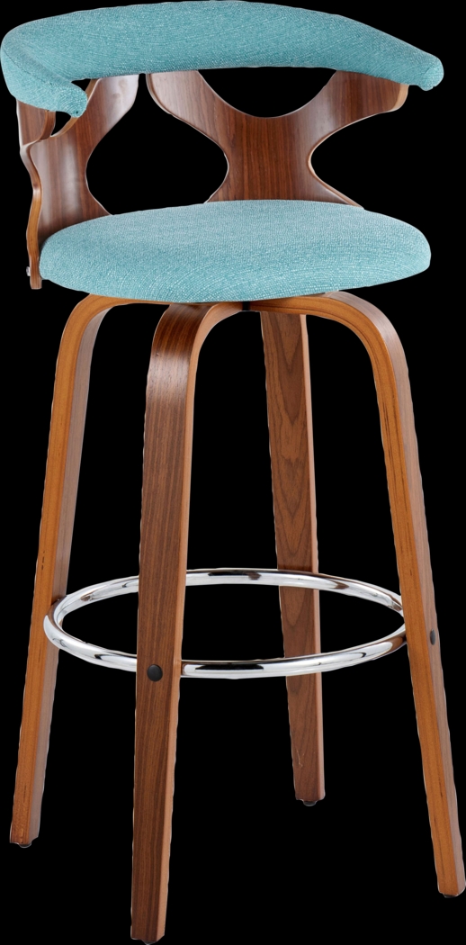 Wyndmoor III Teal Swivel Barstool, Set of 2 - Thumbnail - Image 6