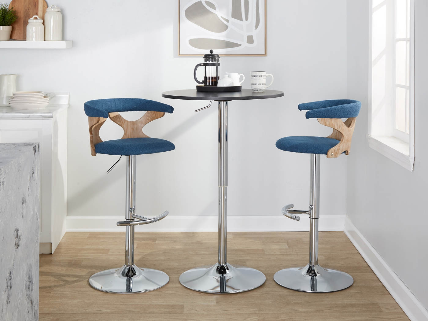 Wyndmoor IX Blue Adjustable Barstool, Set of 2 - Thumbnail - Image 5