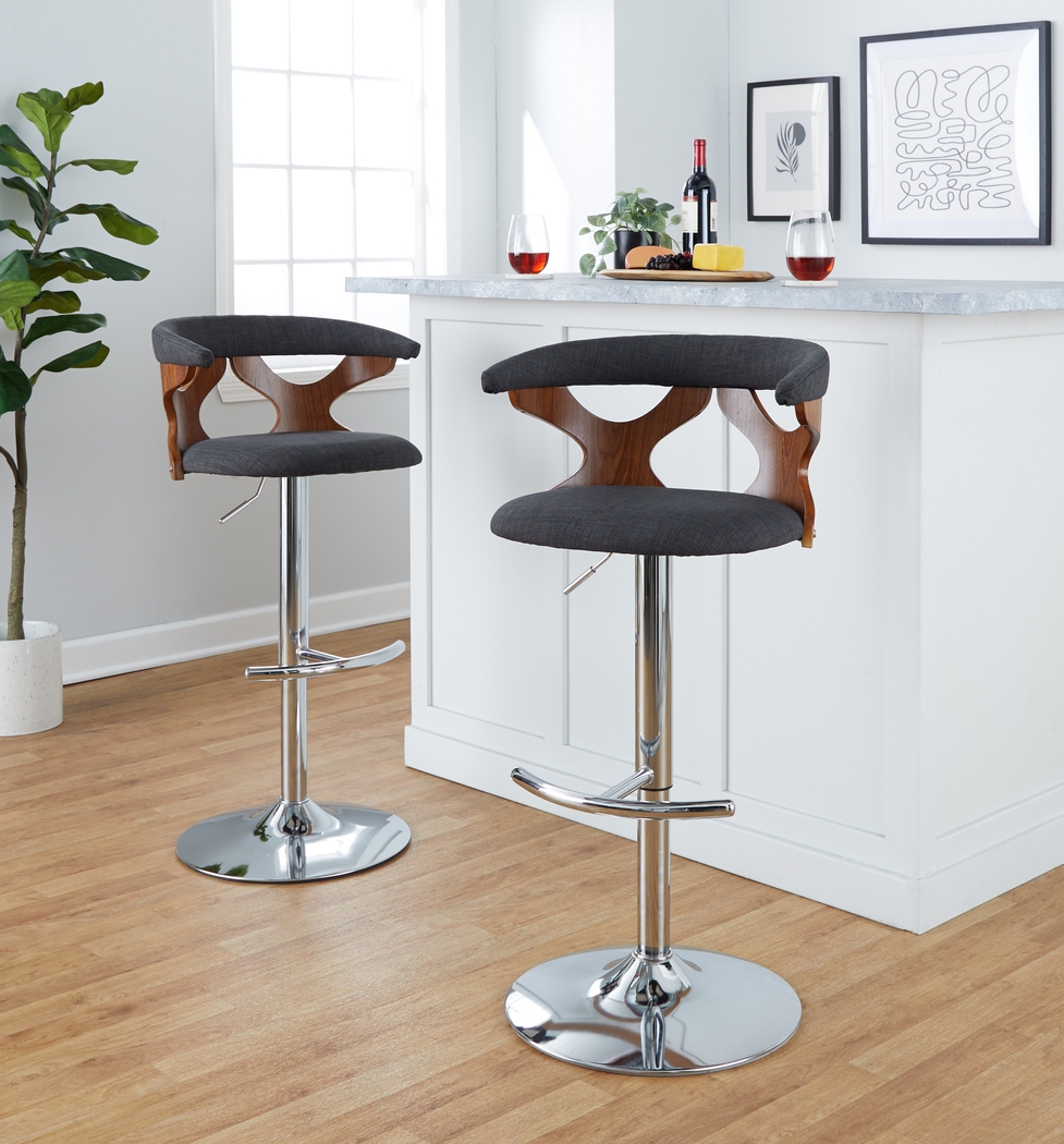 Wyndmoor IX Charcoal Adjustable Barstool, Set of 2 - Thumbnail - Image 2