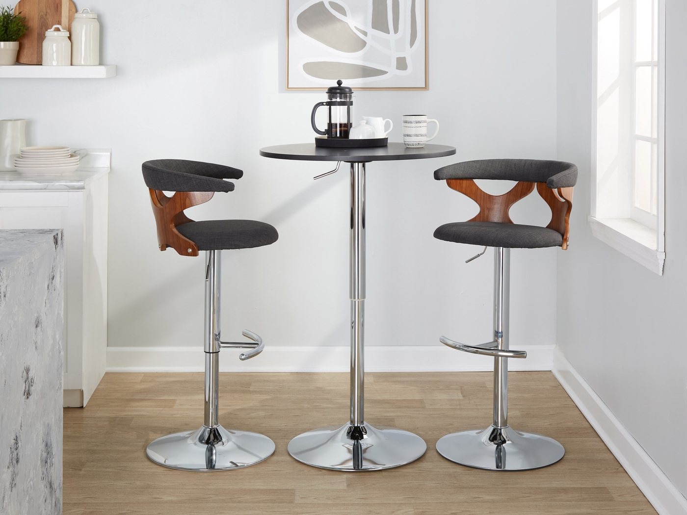 Wyndmoor IX Charcoal Adjustable Barstool, Set of 2 - Thumbnail - Image 3