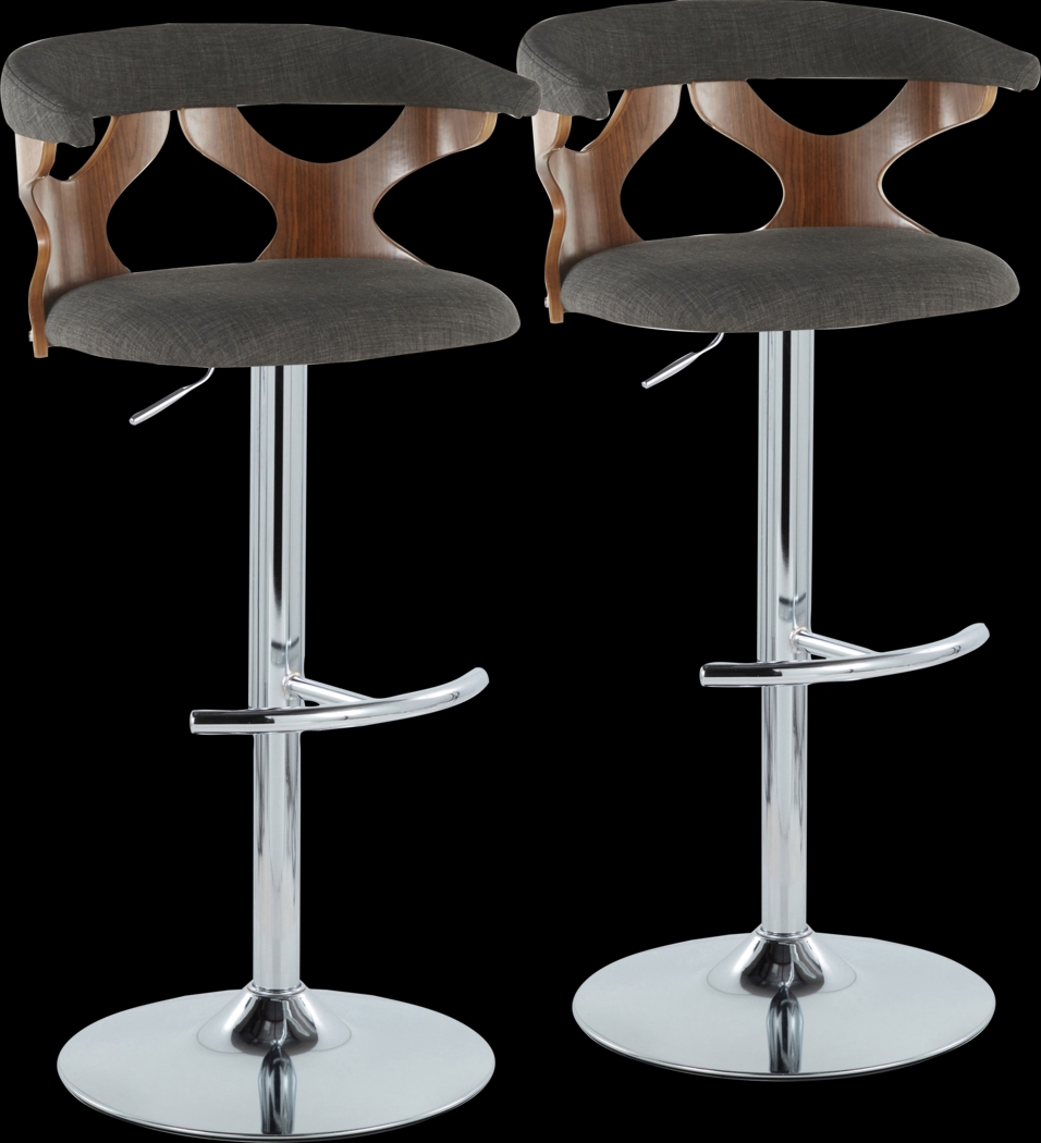 Wyndmoor IX Charcoal Adjustable Barstool, Set of 2 - Thumbnail - Image 1