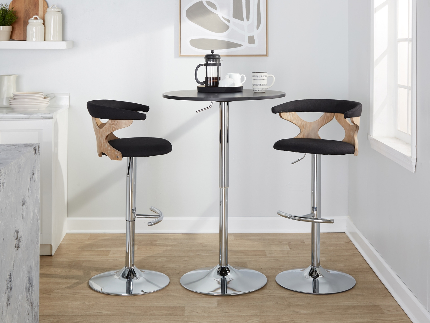 Wyndmoor IX Light Charcoal Adjustable Barstool, Set of 2 - Thumbnail - Image 3