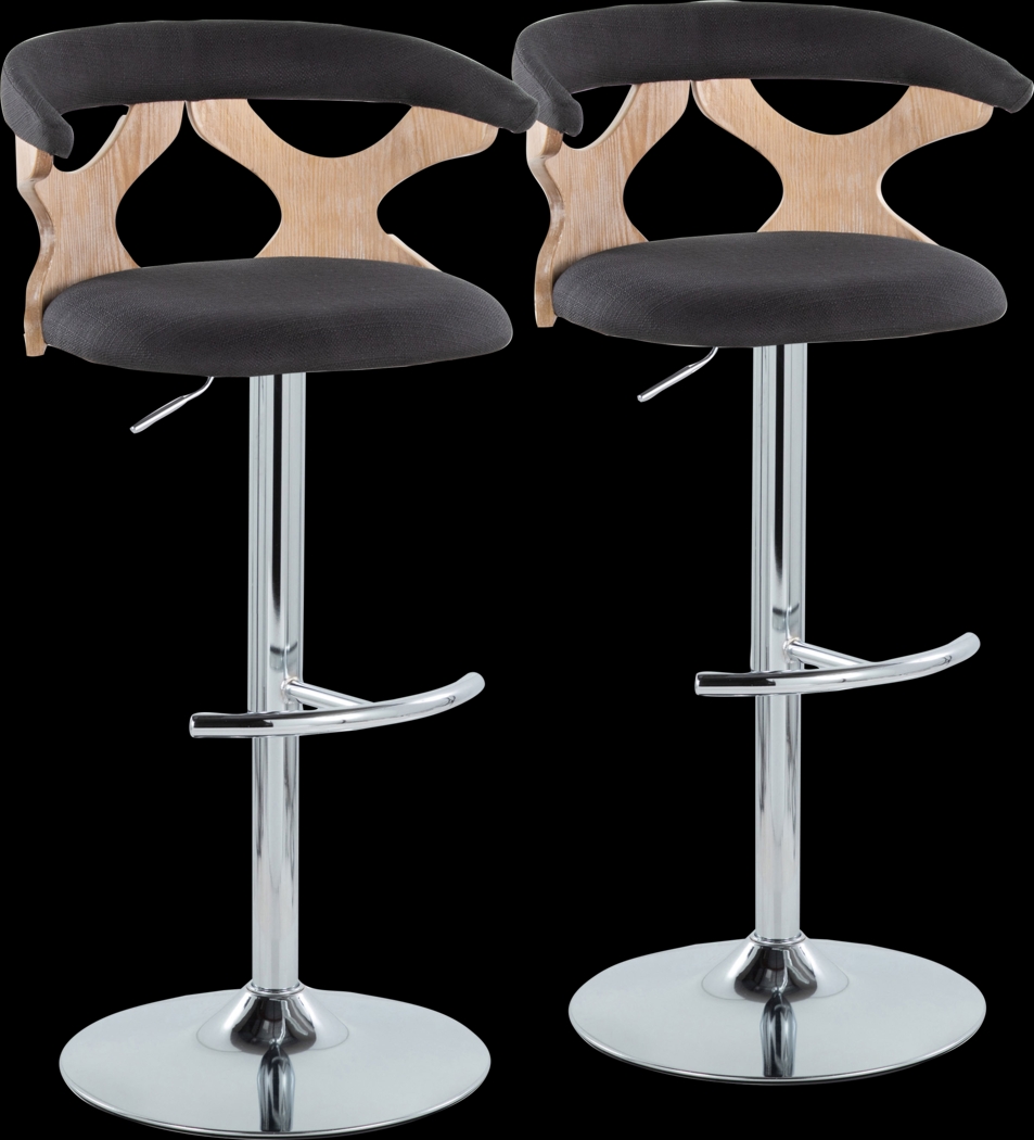Wyndmoor IX Light Charcoal Adjustable Barstool, Set of 2 - Thumbnail - Image 1
