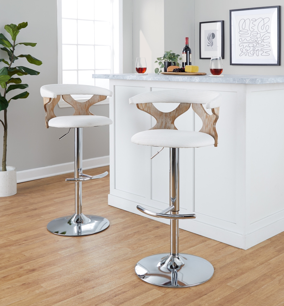 Wyndmoor IX Cream Adjustable Barstool, Set of 2 - Thumbnail - Image 2