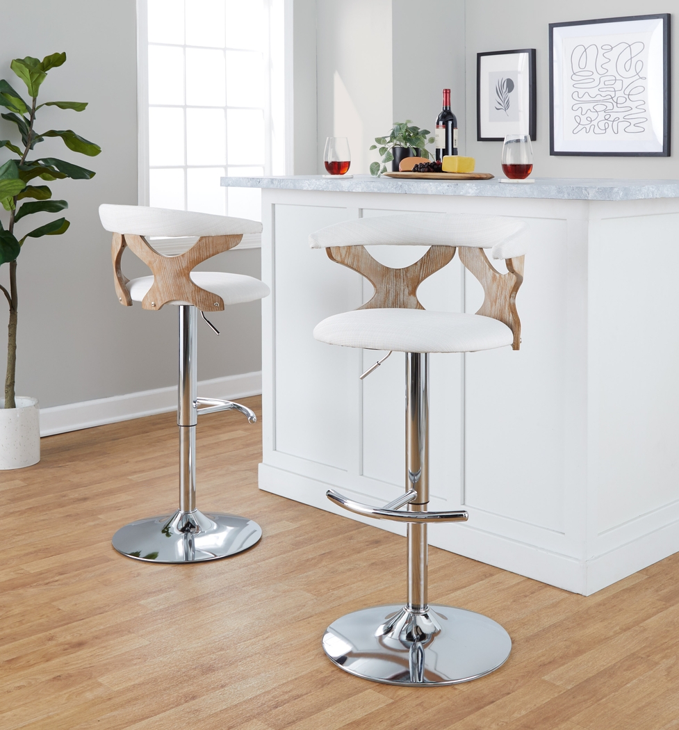 Wyndmoor IX Cream Adjustable Barstool, Set of 2 - Thumbnail - Image 4