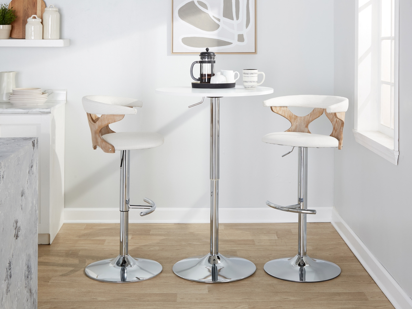 Wyndmoor IX Cream Adjustable Barstool, Set of 2 - Thumbnail - Image 5