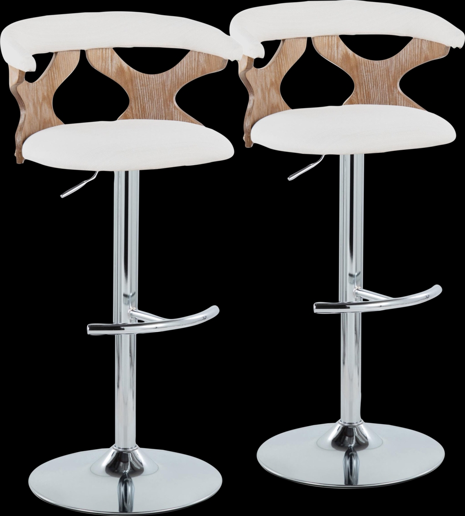 Wyndmoor IX Cream Adjustable Barstool, Set of 2 - Thumbnail - Image 1