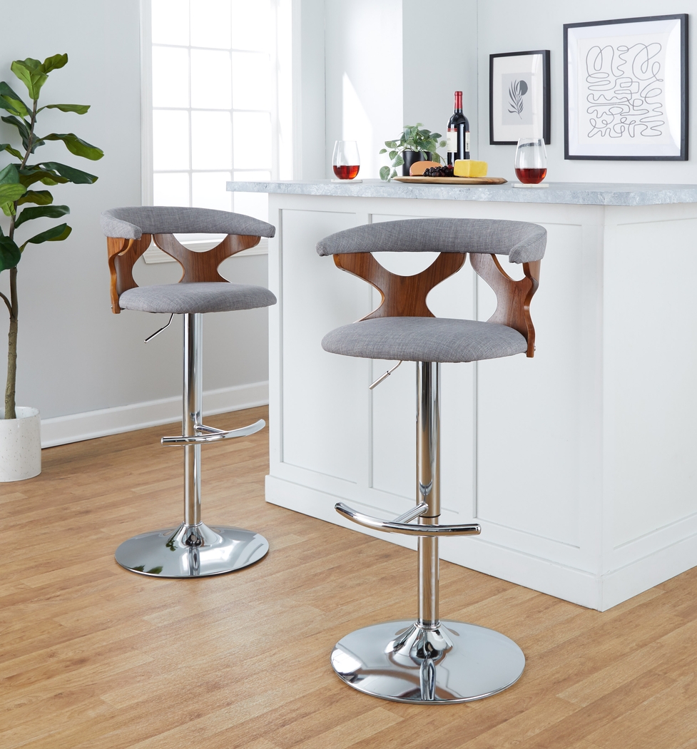 Wyndmoor IX Gray Adjustable Barstool, Set of 2 - Thumbnail - Image 2