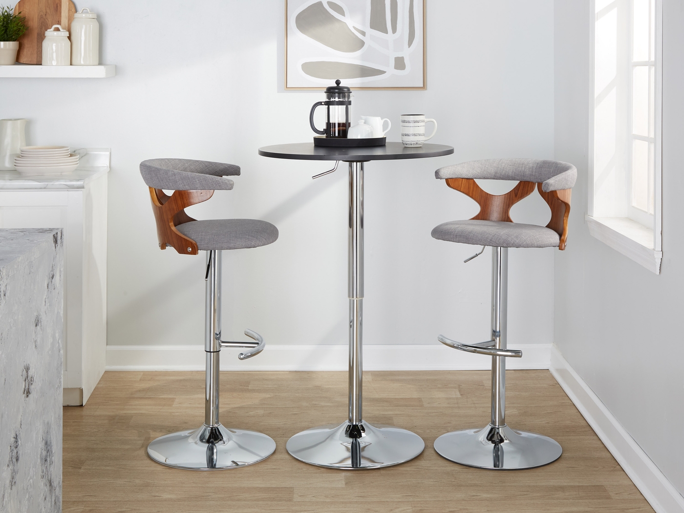 Wyndmoor IX Gray Adjustable Barstool, Set of 2 - Thumbnail - Image 3