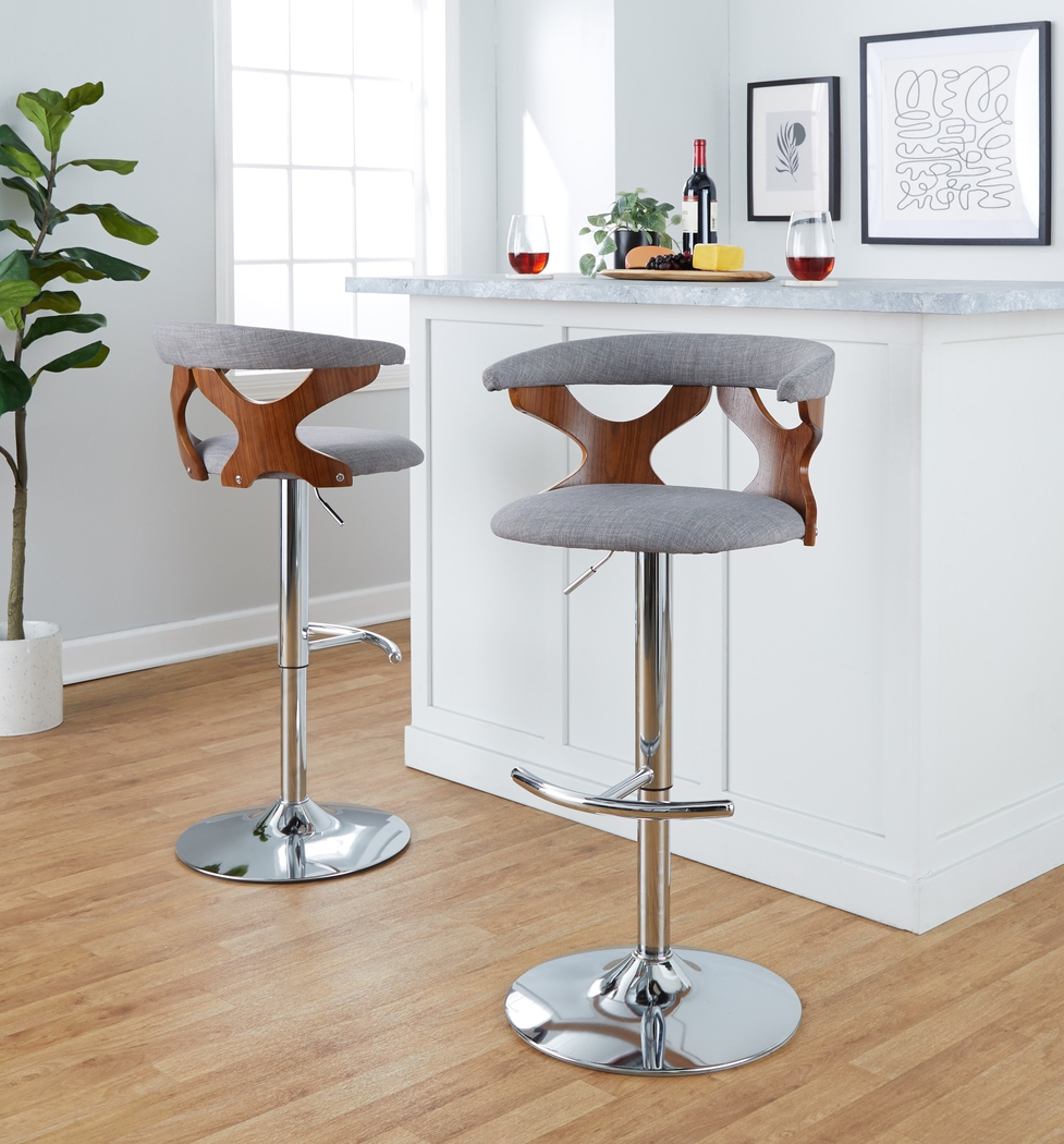 Wyndmoor IX Gray Adjustable Barstool, Set of 2 - Thumbnail - Image 4