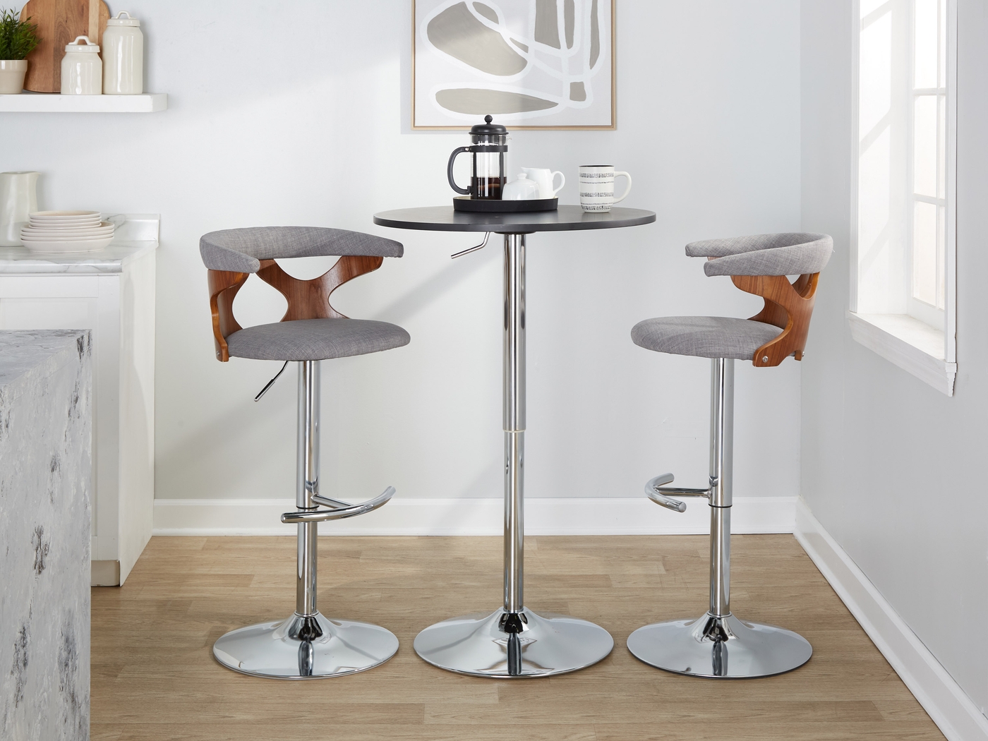 Wyndmoor IX Gray Adjustable Barstool, Set of 2 - Thumbnail - Image 5