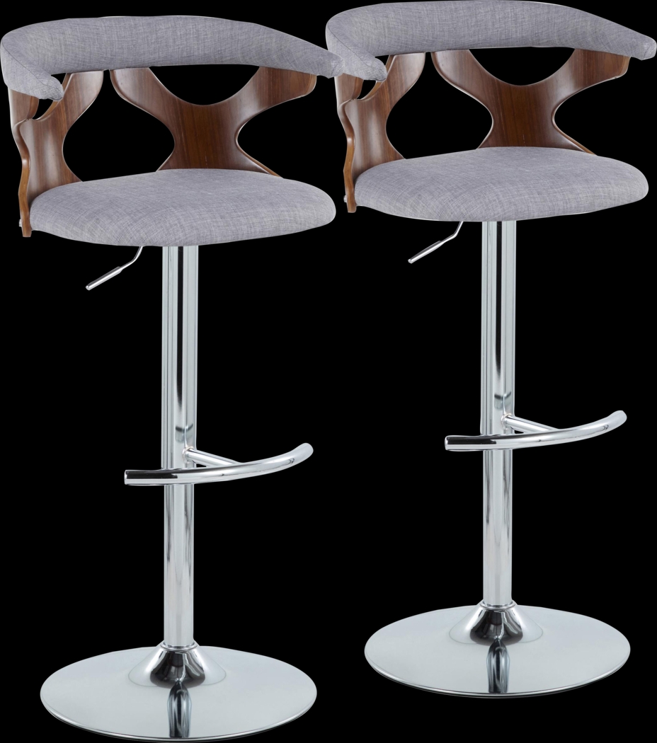 Wyndmoor IX Gray Adjustable Barstool, Set of 2 - Thumbnail - Image 1