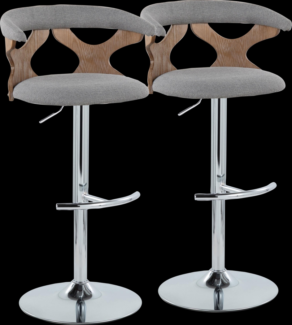 Wyndmoor IX Light Gray Adjustable Barstool, Set of 2 - Thumbnail - Image 1