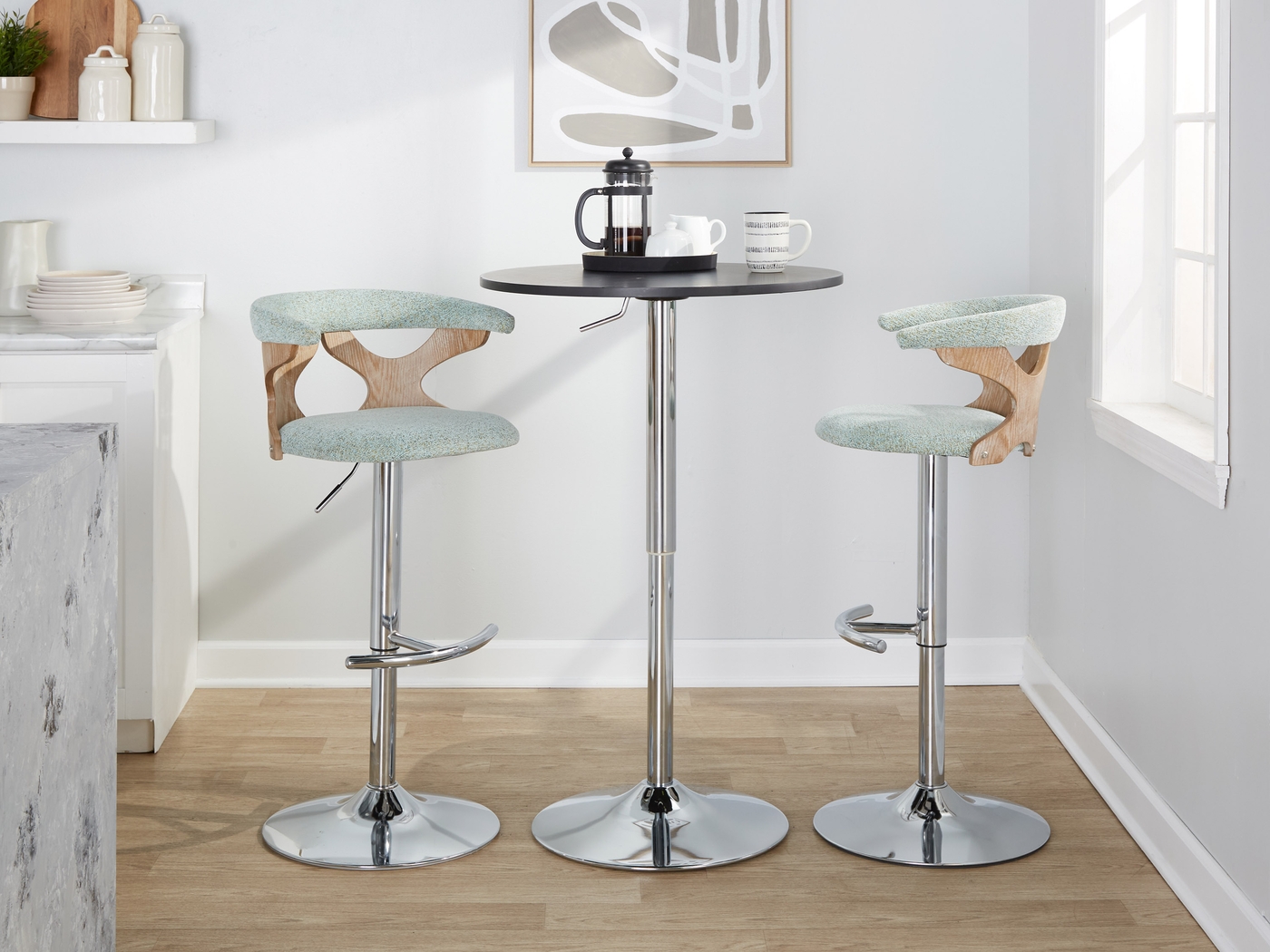 Wyndmoor IX Seafoam Adjustable Barstool, Set of 2 - Thumbnail - Image 5