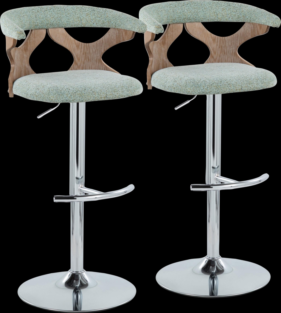 Wyndmoor IX Seafoam Adjustable Barstool, Set of 2 - Thumbnail - Image 1
