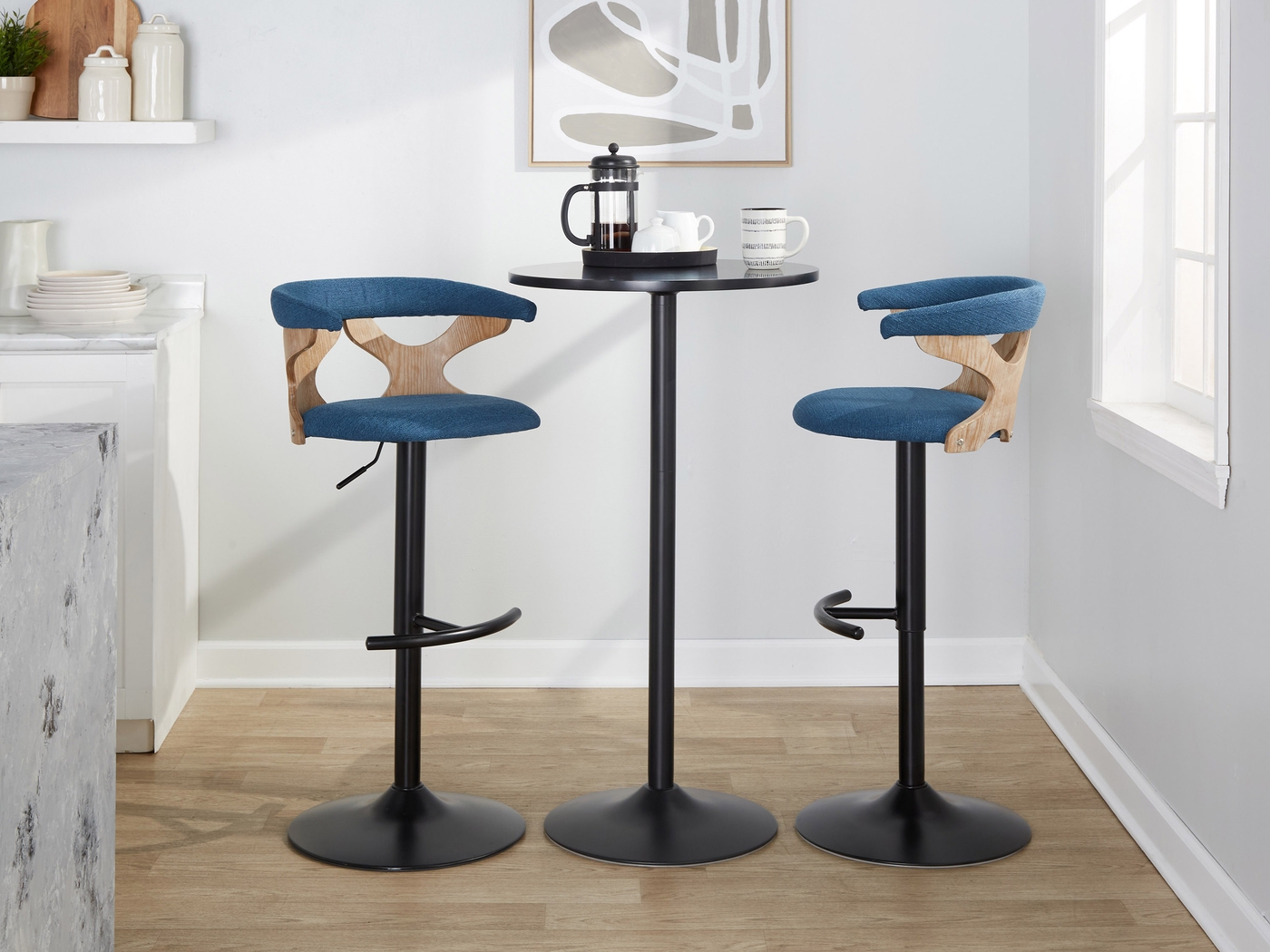 Wyndmoor VI Blue Adjustable Barstool, Set of 2 - Thumbnail - Image 5