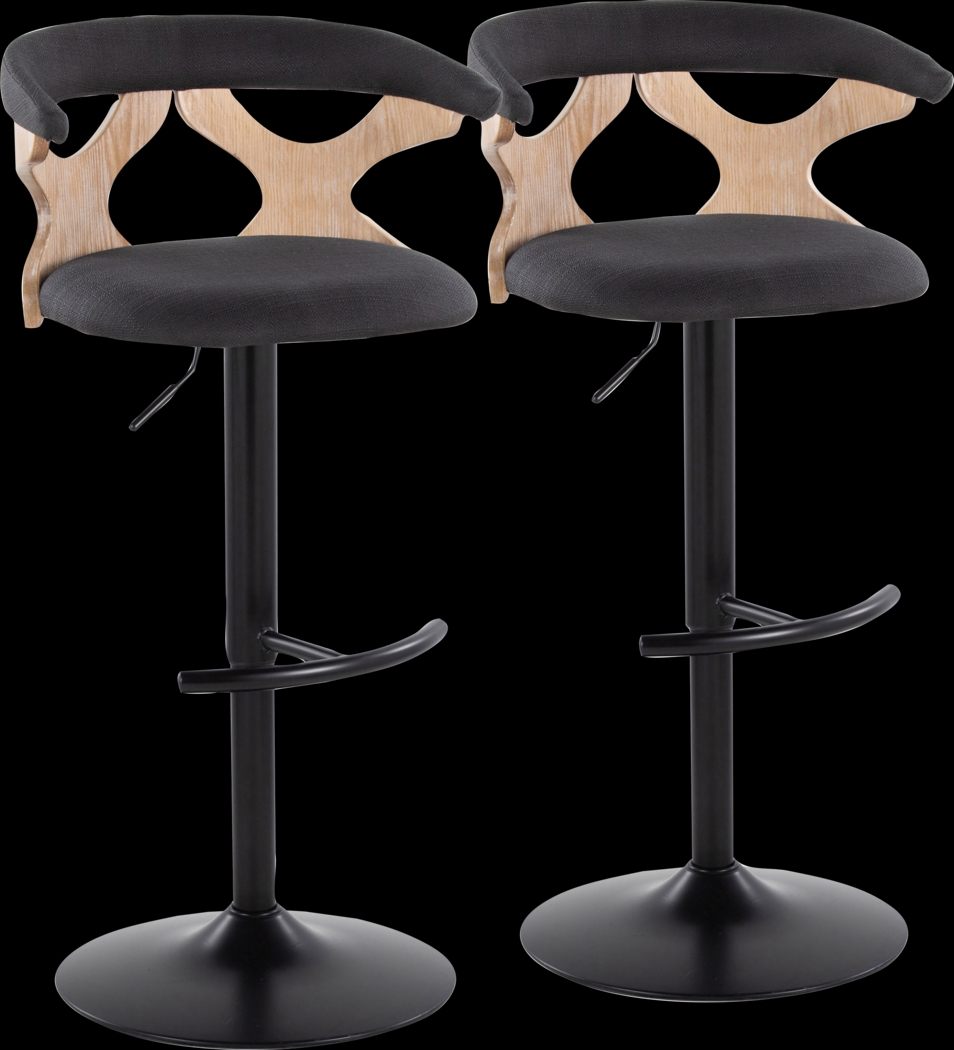 Wyndmoor VI Charcoal Adjustable Barstool, Set of 2 - Thumbnail - Image 1