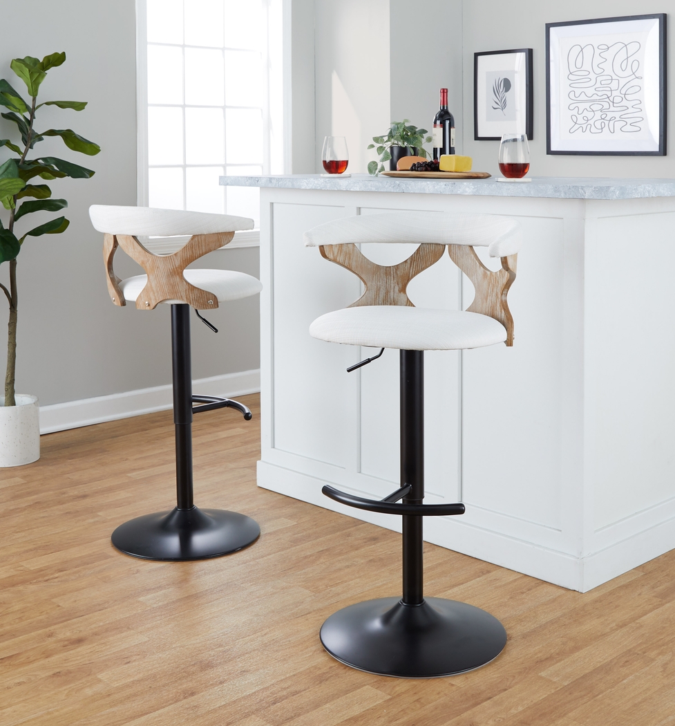 Wyndmoor VI Cream Adjustable Barstool, Set of 2 - Thumbnail - Image 4