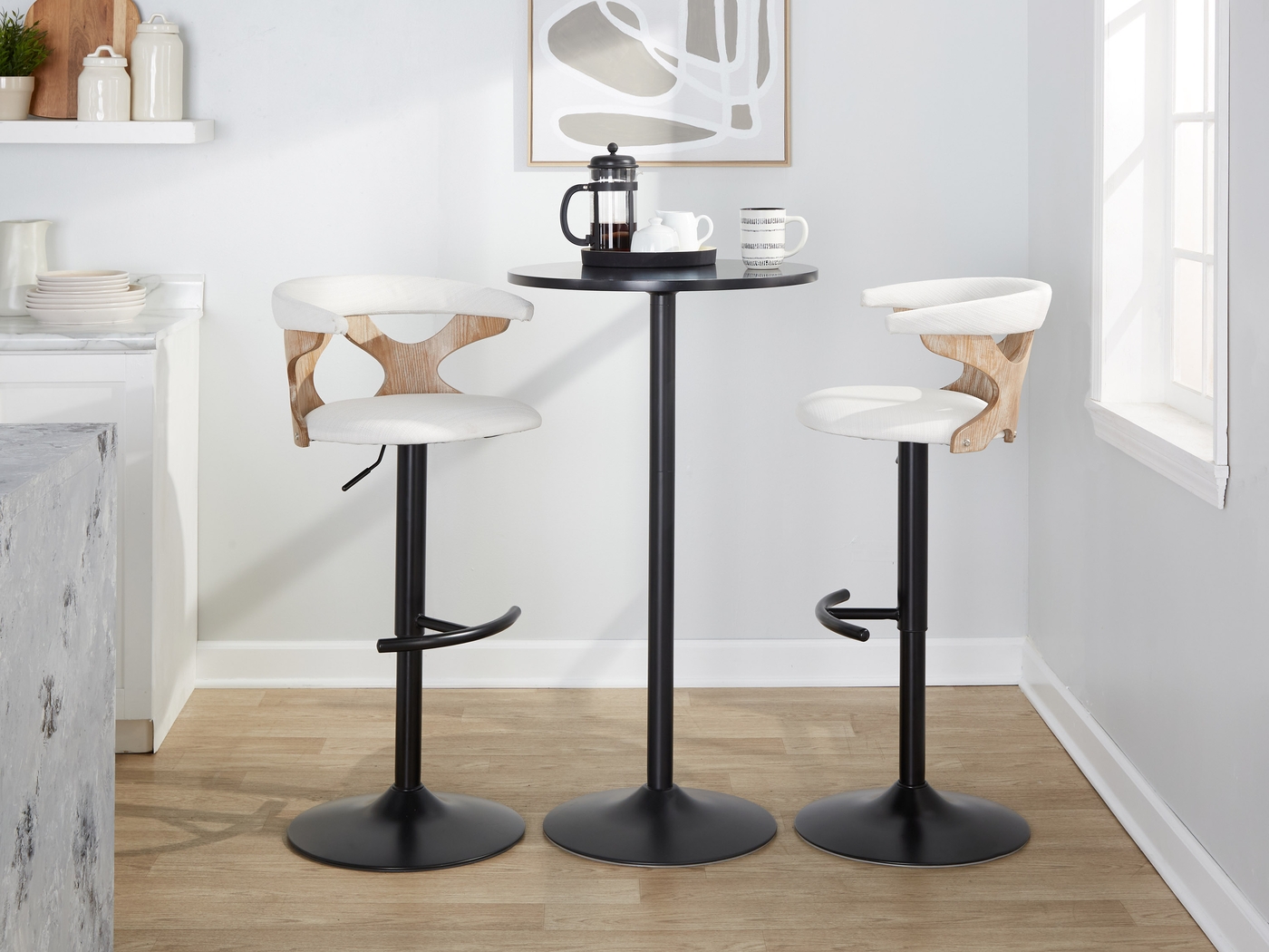 Wyndmoor VI Cream Adjustable Barstool, Set of 2 - Thumbnail - Image 5