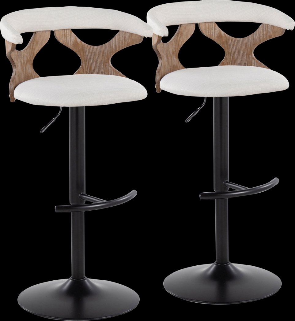 Wyndmoor VI Cream Adjustable Barstool, Set of 2 - Thumbnail - Image 1