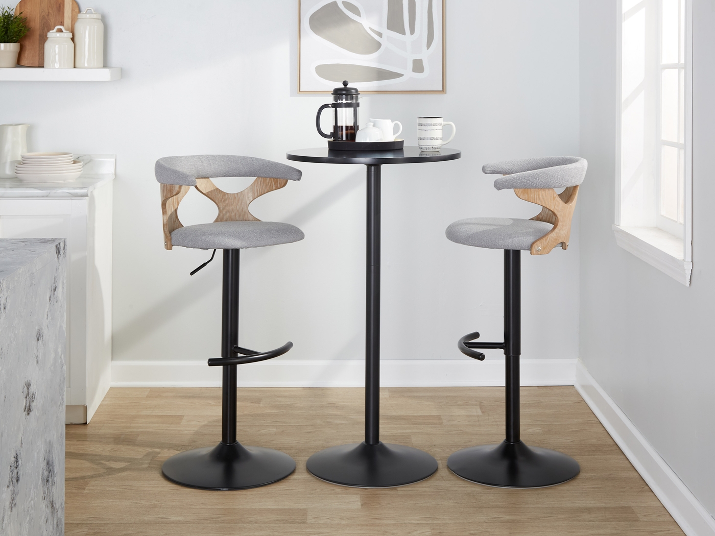 Wyndmoor VI Gray Adjustable Barstool, Set of 2 - Thumbnail - Image 5