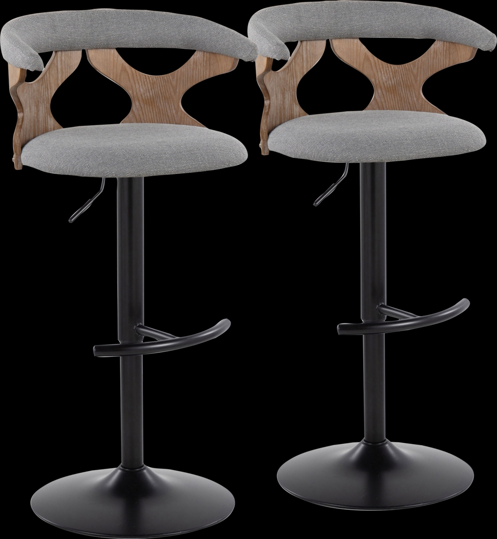 Wyndmoor VI Gray Adjustable Barstool, Set of 2 - Thumbnail - Image 1