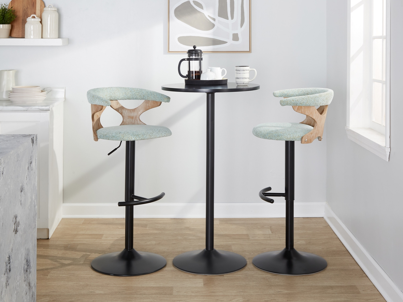 Wyndmoor VI Seafoam Adjustable Barstool, Set of 2 - Thumbnail - Image 5