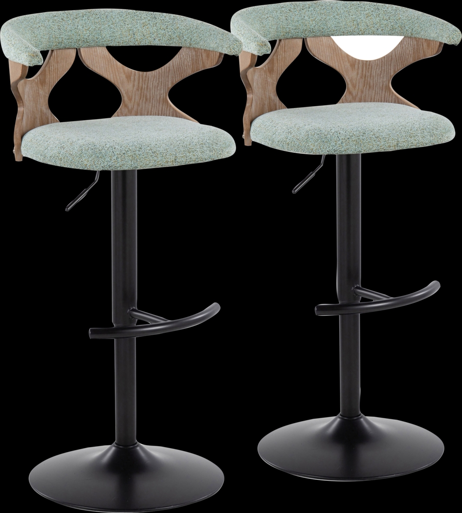 Wyndmoor VI Seafoam Adjustable Barstool, Set of 2 - Thumbnail - Image 1
