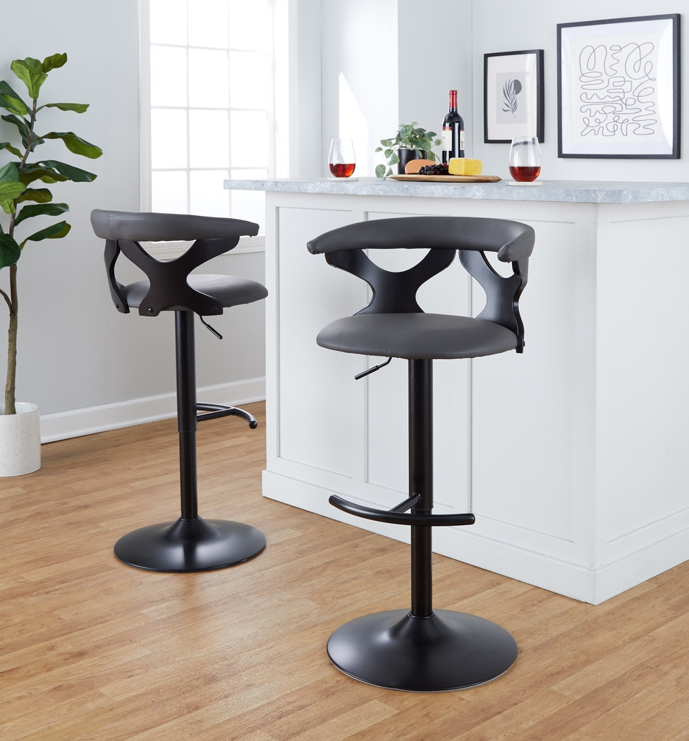 Wyndmoor VII Black Adjustable Barstool, Set of 2 - Thumbnail - Image 4