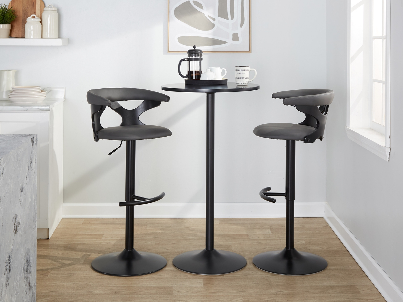 Wyndmoor VII Black Adjustable Barstool, Set of 2 - Thumbnail - Image 5