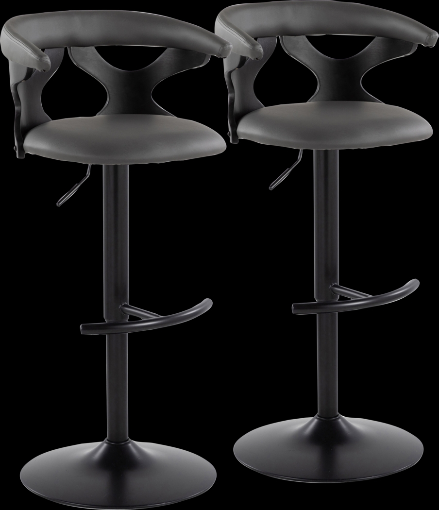 Wyndmoor VII Black Adjustable Barstool, Set of 2 - Thumbnail - Image 1