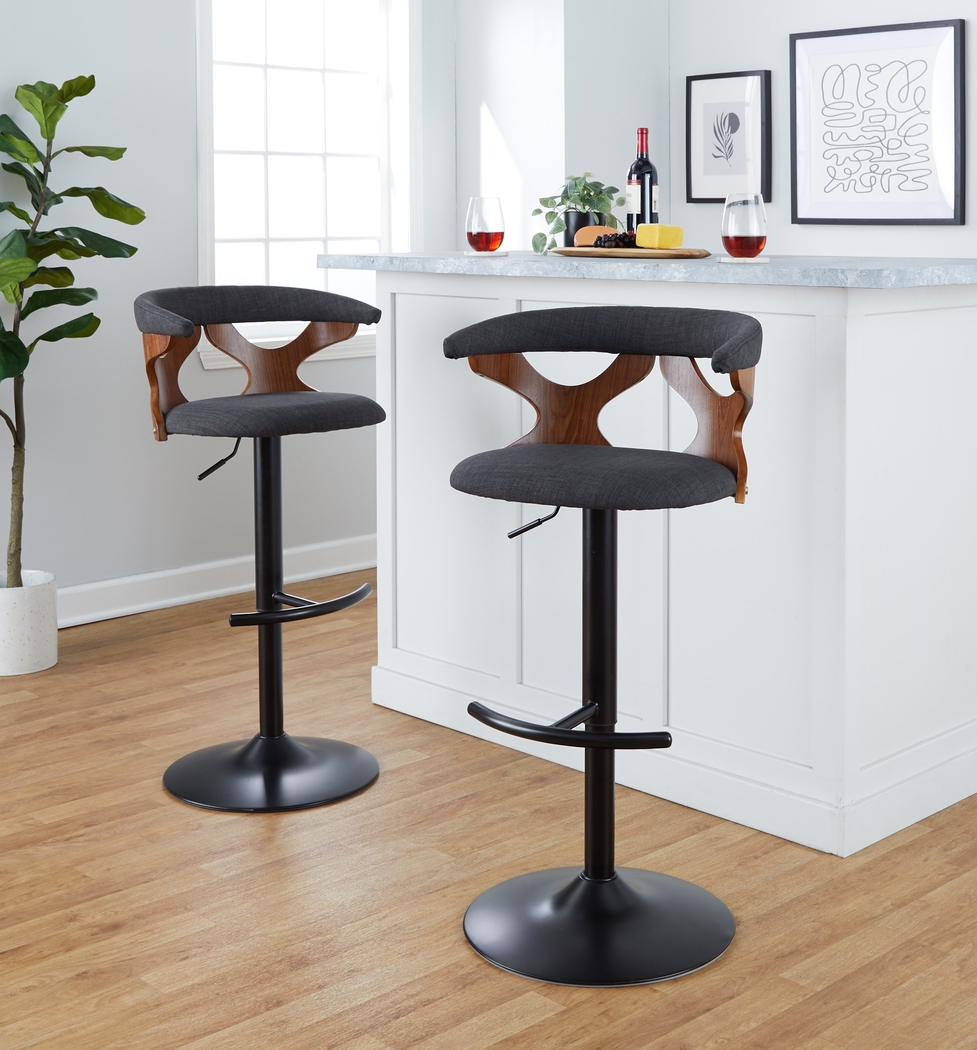 Wyndmoor VIII Charcoal Adjustable Barstool, Set of 2 - Thumbnail - Image 2