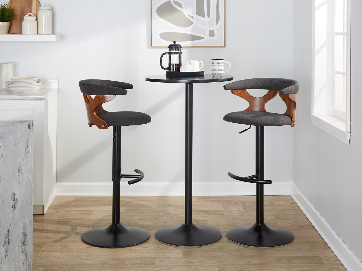 Wyndmoor VIII Charcoal Adjustable Barstool, Set of 2 - Thumbnail - Image 3