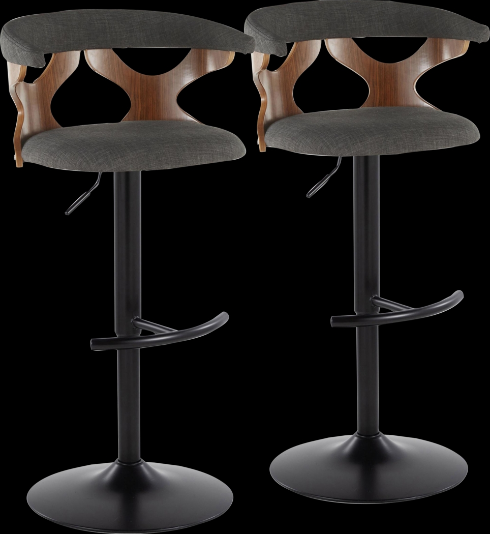 Wyndmoor VIII Charcoal Adjustable Barstool, Set of 2 - Thumbnail - Image 1