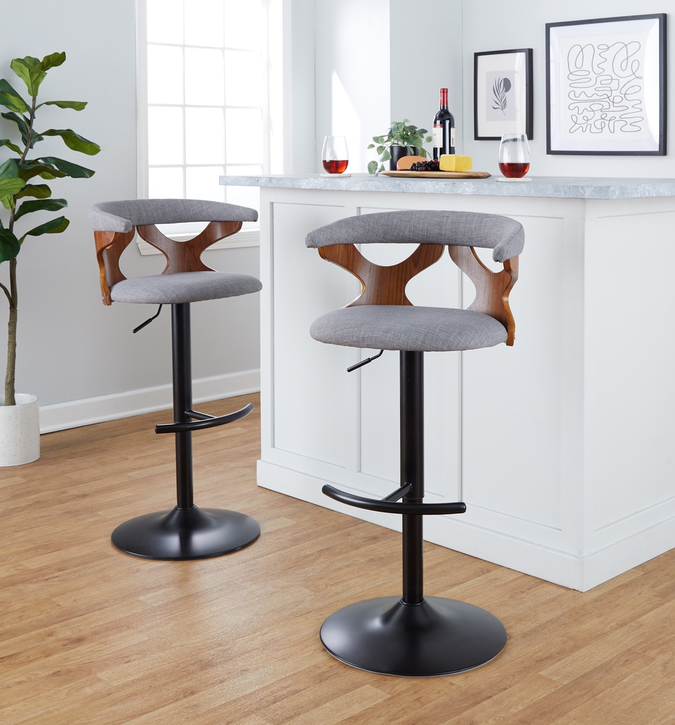 Wyndmoor VIII Gray Adjustable Barstool, Set of 2 - Thumbnail - Image 2