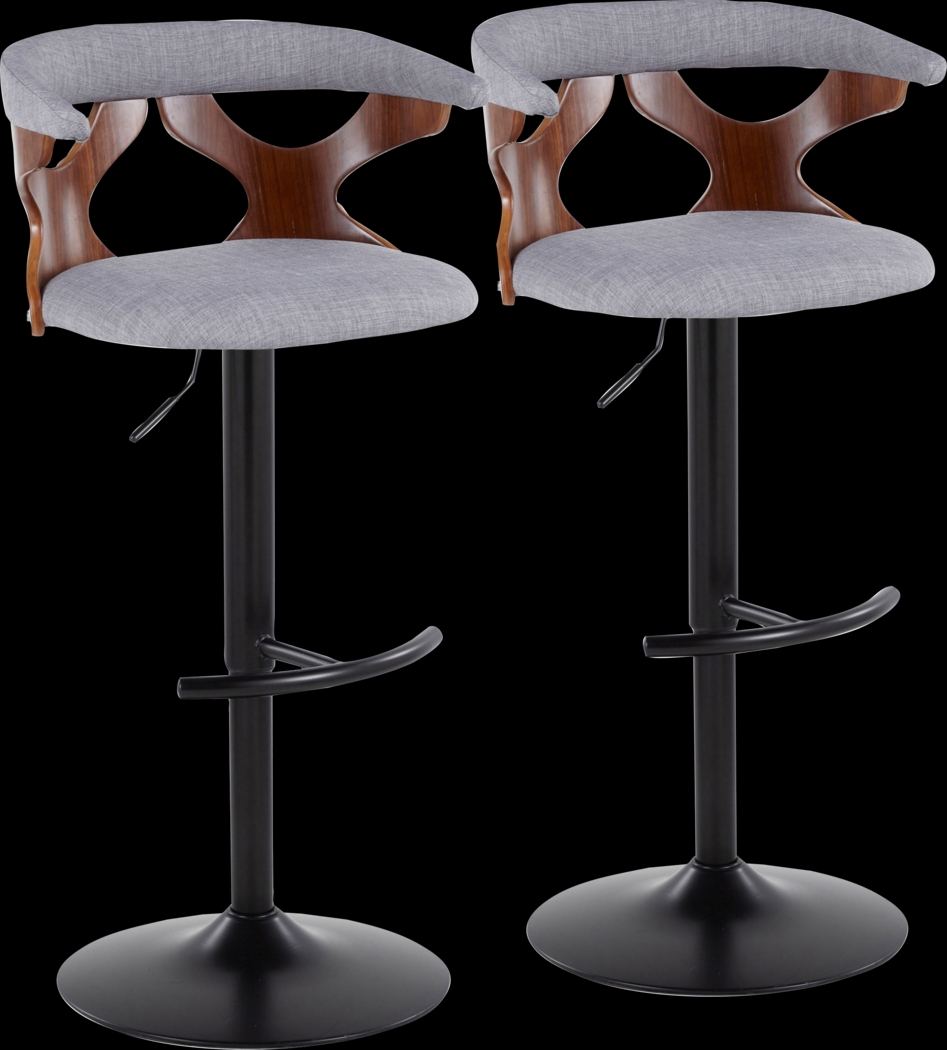 Wyndmoor VIII Gray Adjustable Barstool, Set of 2 - Thumbnail - Image 1