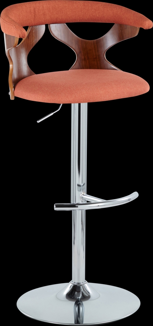 Wyndmoor VIII Orange Adjustable Swivel Barstool, Set of 3 - Thumbnail - Image 6