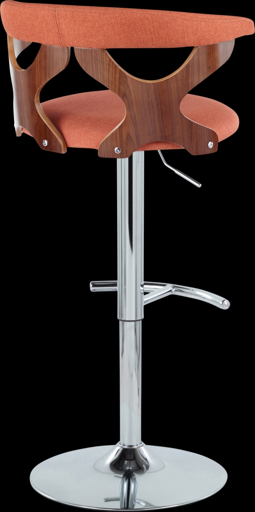 Wyndmoor VIII Orange Adjustable Swivel Barstool, Set of 3 - Thumbnail - Image 8