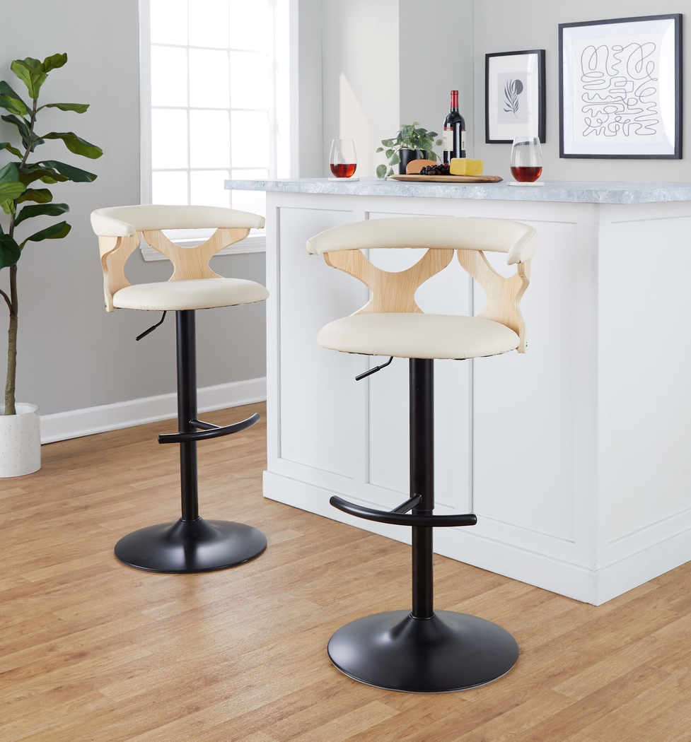 Wyndmoor X Cream Adjustable Barstool, Set of 2 - Thumbnail - Image 2