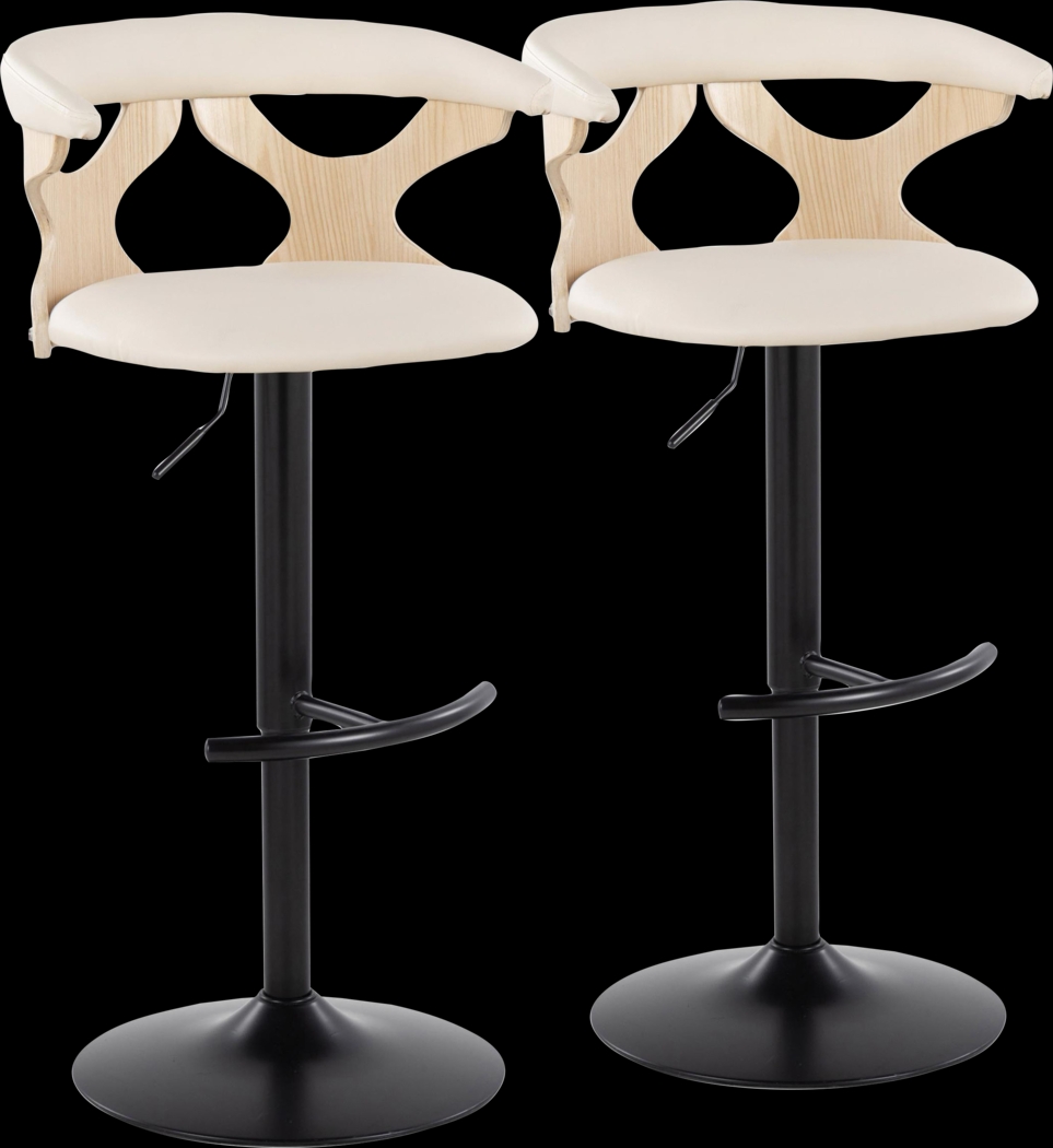 Wyndmoor X Cream Adjustable Barstool, Set of 2 - Thumbnail - Image 1