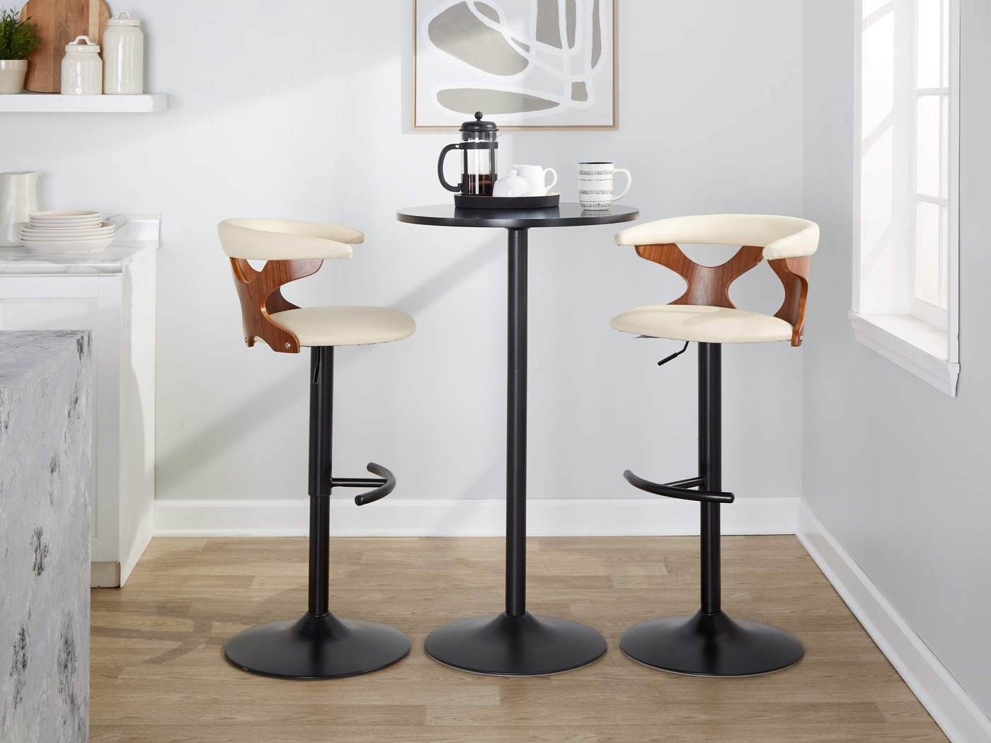 Wyndmoor XI Cream Adjustable Barstool, Set of 2 - Thumbnail - Image 3