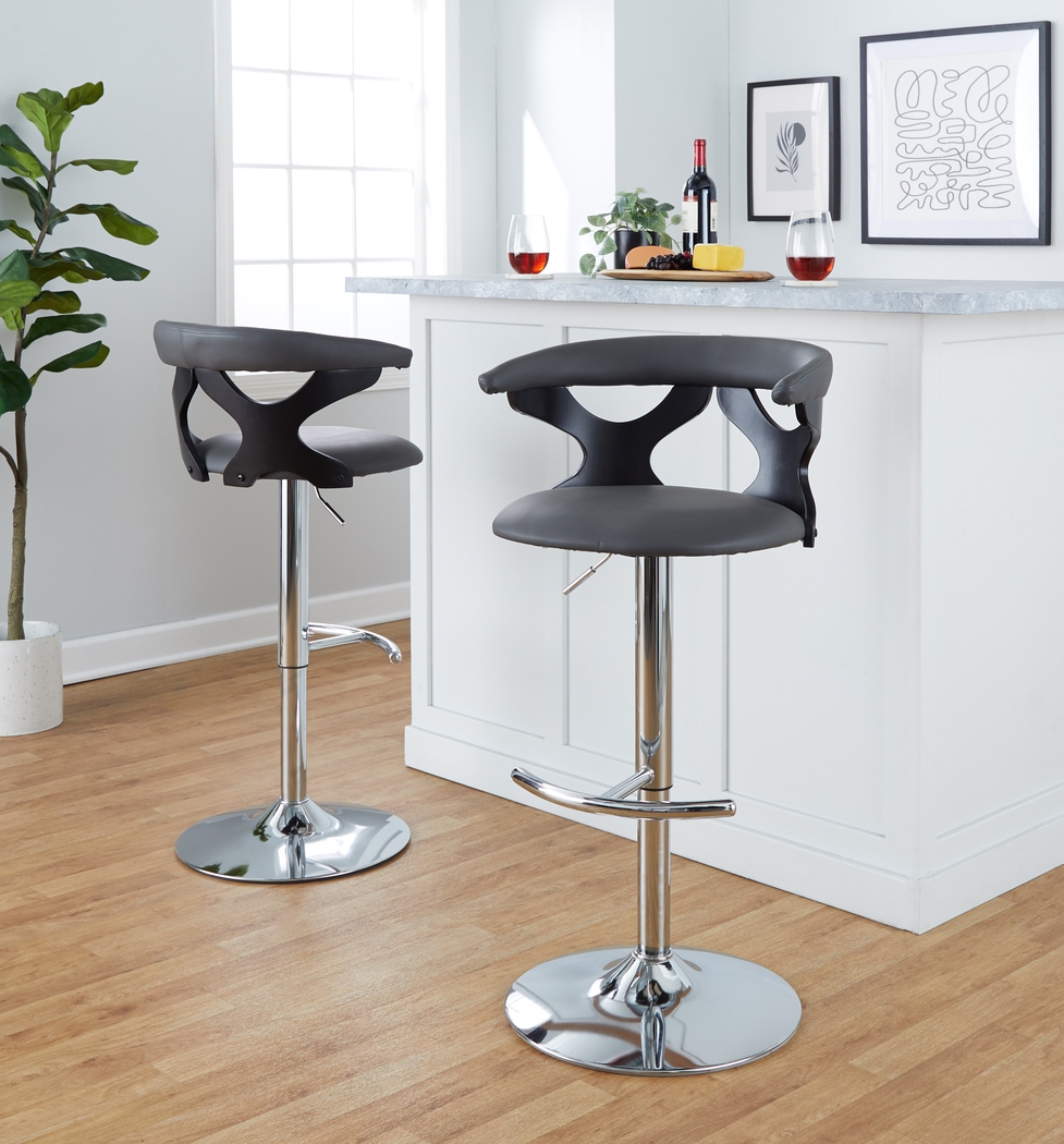 Wyndmoor XIII Black Adjustable Barstool, Set of 2 - Thumbnail - Image 4