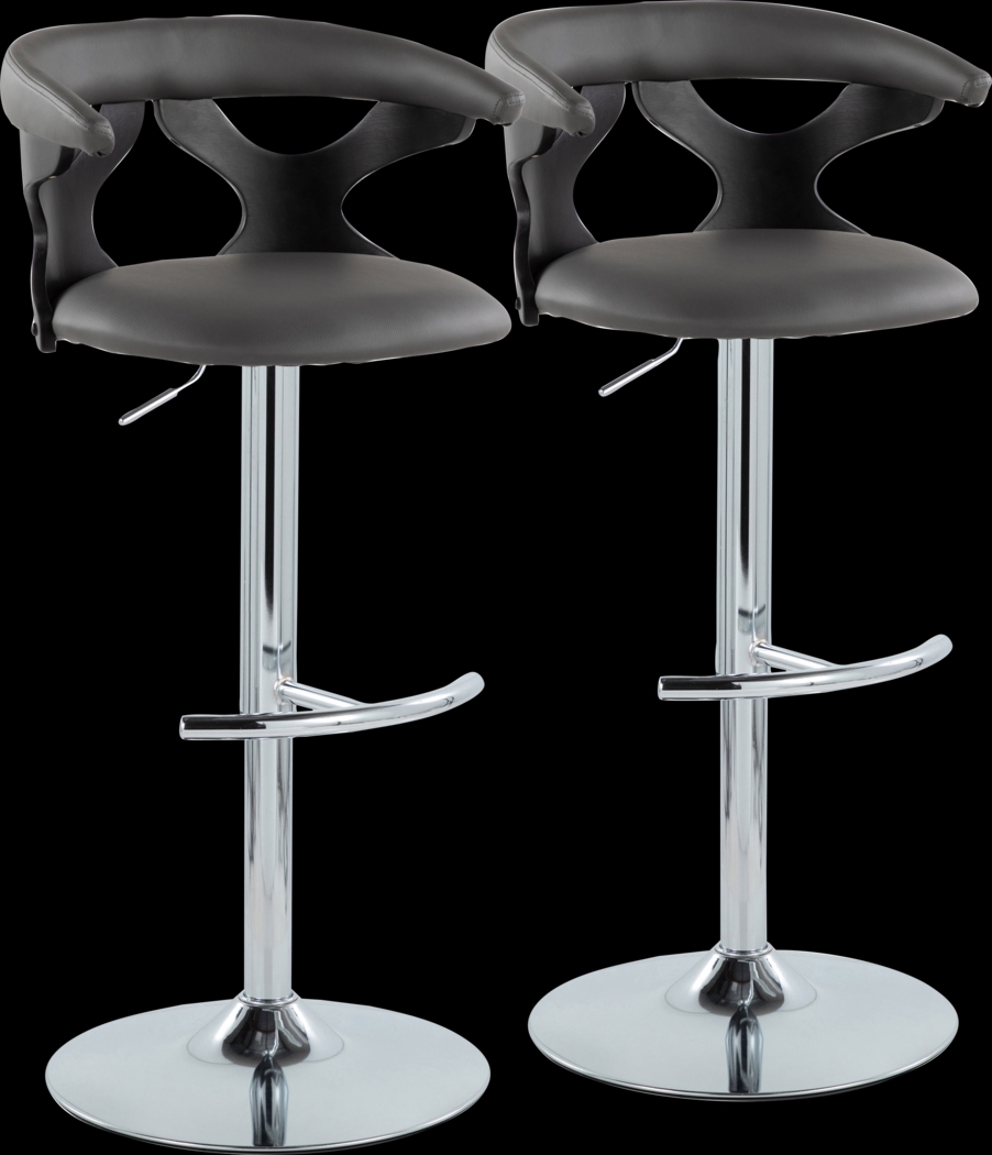 Wyndmoor XIII Black Adjustable Barstool, Set of 2 - Thumbnail - Image 1