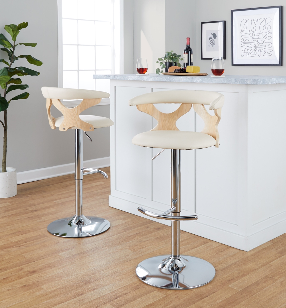 Wyndmoor XIV Cream Adjustable Barstool, Set of 2 - Thumbnail - Image 4