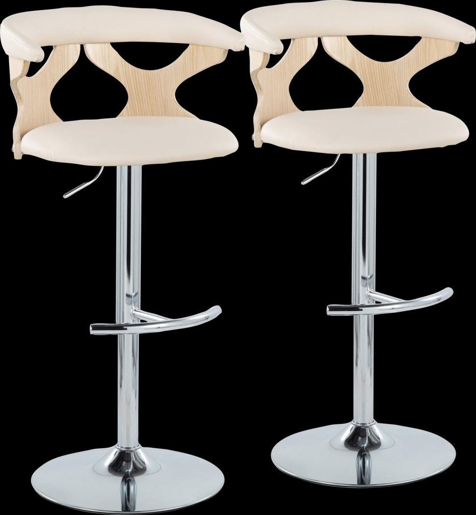 Wyndmoor XIV Cream Adjustable Barstool, Set of 2 - Thumbnail - Image 1