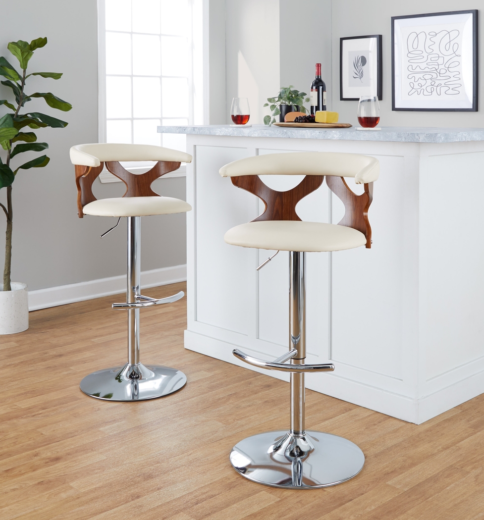 Wyndmoor XV Cream Adjustable Barstool, Set of 2 - Thumbnail - Image 2